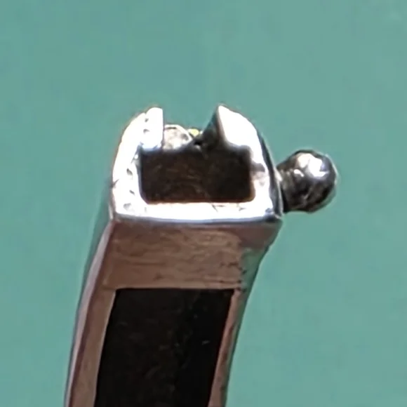 Sterling Silver Tested 925 Rhinestone Hinged Bangle Bracelet Vintage 13.6 Grams - Picture 4 of 12